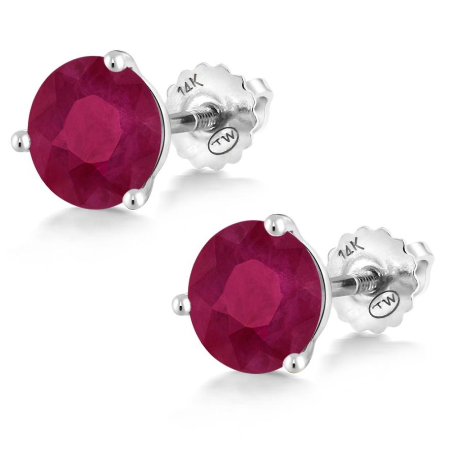 完動品 天然 ルビー ピアス レディース 14金 ホワイトゴールド 天然石 7月 誕生石 ブランド 【IQY1082107258】(38150円)