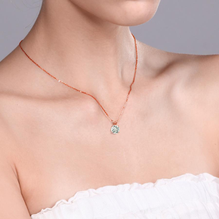 天然 プラジオライト ネックレス レディース グリーンアメジスト  