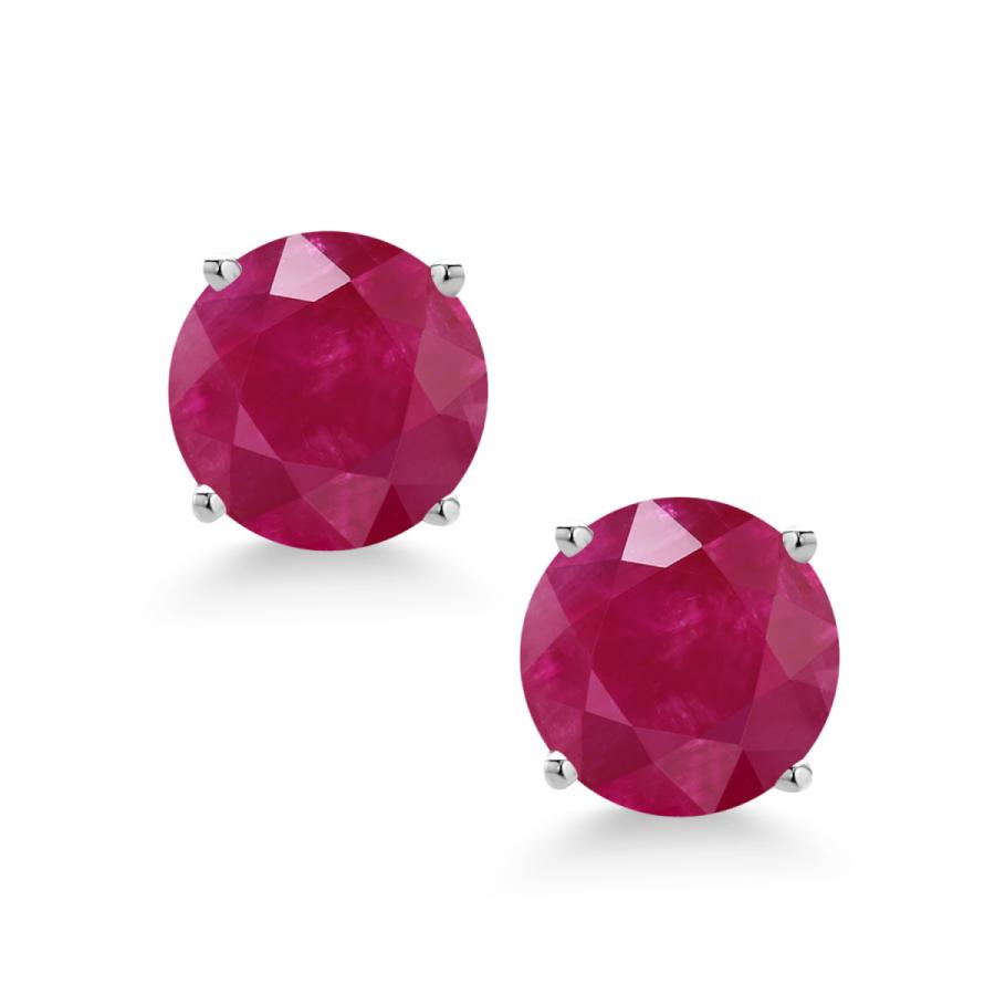 ［即日発送］ 天然 ルビー ピアス レディース 14金 ホワイトゴールド 天然石 7月 誕生石 ブランド 【EI9681371939】(34132円)
