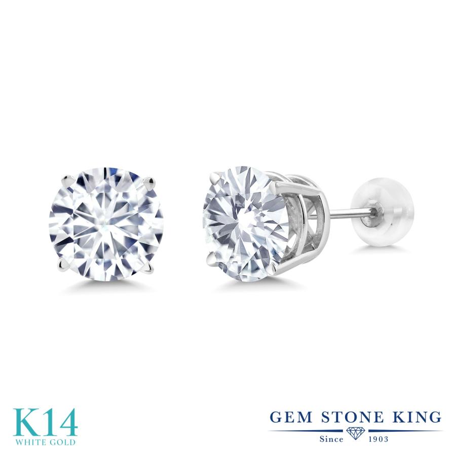 ピアス レディース モアサナイト Forever Brilliant 14金 ホワイトゴールド プレゼント 女性 ブランド