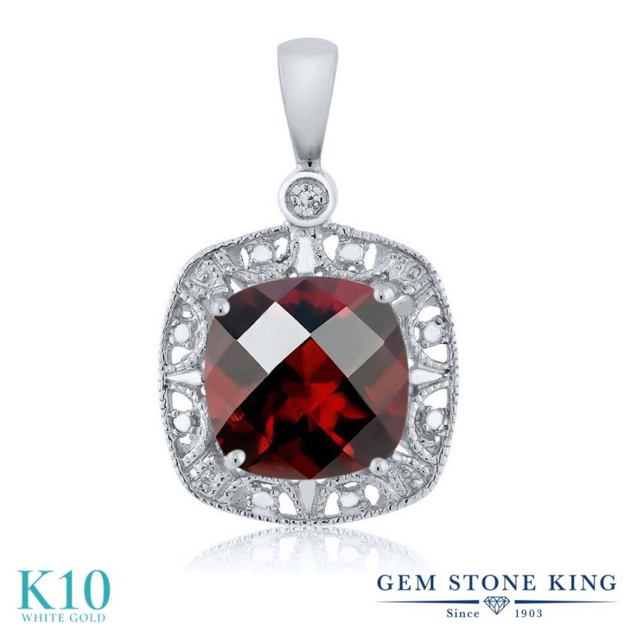 天然 ガーネット ネックレス レディース 10金 ホワイトゴールド 天然石 1月 誕生石 お守り 誕生日プレゼント 女性 ブランド
