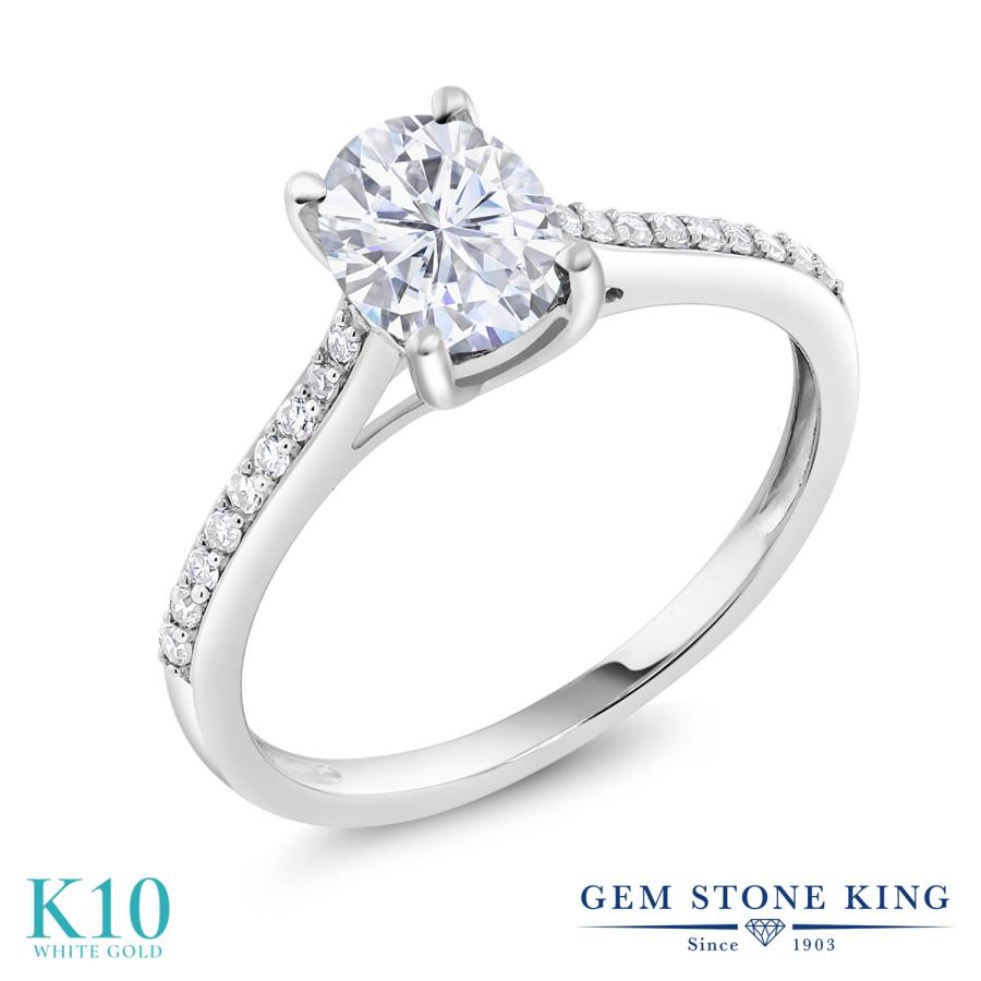 モアサナイト Forever Brilliant リング レディース 指輪 10金 ホワイトゴールド プレゼント 女性 ブランド