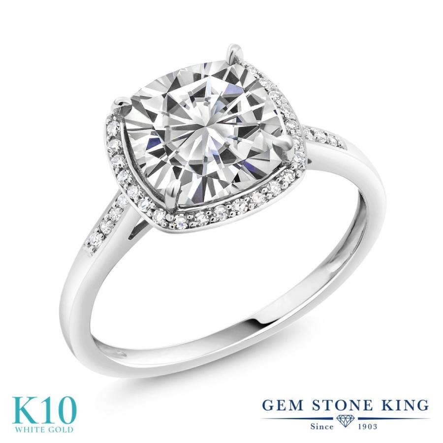 モアサナイト Forever Brilliant リング レディース 指輪 10金 ホワイトゴールド プレゼント 女性 ブランド