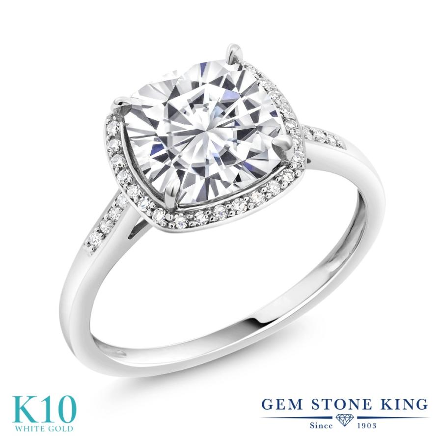 モアサナイト リング レディース 指輪 10金 ホワイトゴールド プレゼント 女性 ブランド