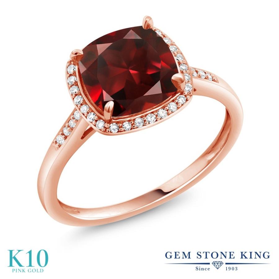 天然 ガーネット リング レディース 指輪 10金 ピンクゴールド 天然石 1月 誕生石 ブランド