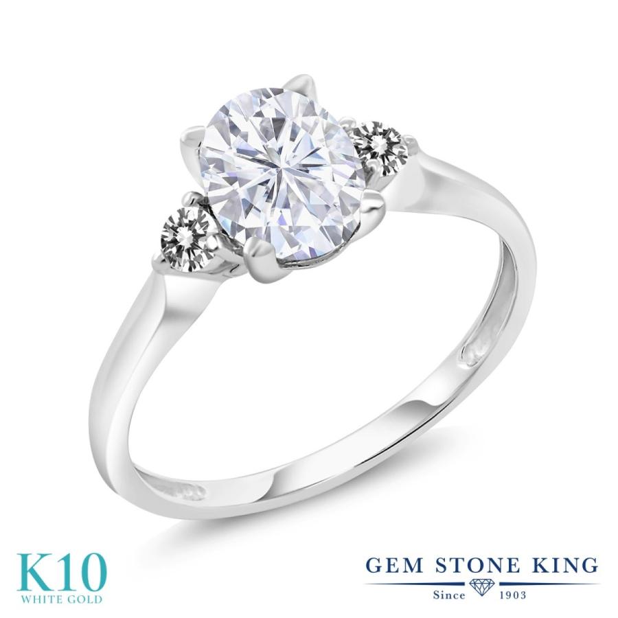 モアサナイト Forever Brilliant リング レディース 指輪 10金 ホワイトゴールド プレゼント 女性 ブランド