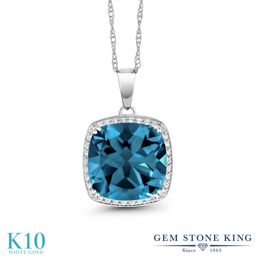 天然 ロンドンブルートパーズ ネックレス レディース 10金 ホワイトゴールド 天然石 11月 誕生石 お守り 誕生日プレゼント 女性 ブランド