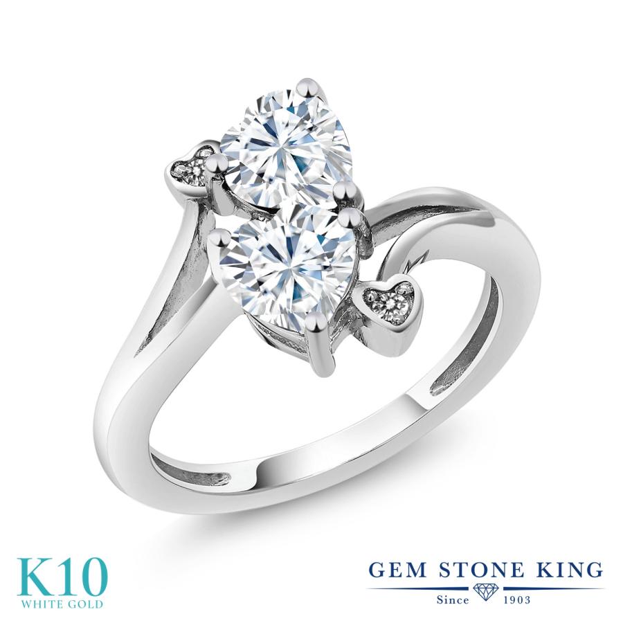 モアサナイト リング レディース 指輪 10金 ホワイトゴールド プレゼント 女性 ブランド