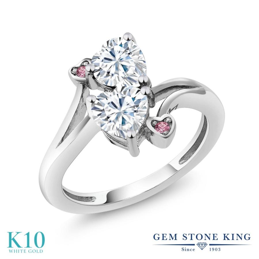 モアサナイト リング レディース 指輪 10金 ホワイトゴールド プレゼント 女性 ブランド