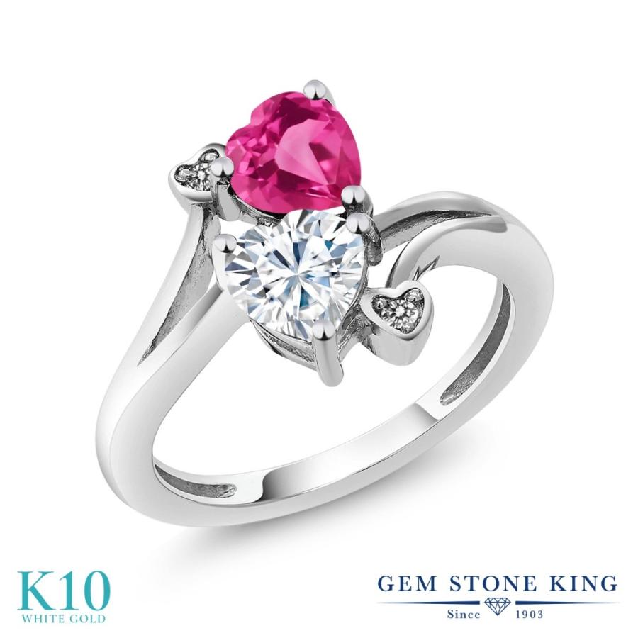 モアサナイト リング レディース 指輪 10金 ホワイトゴールド プレゼント 女性 ブランド