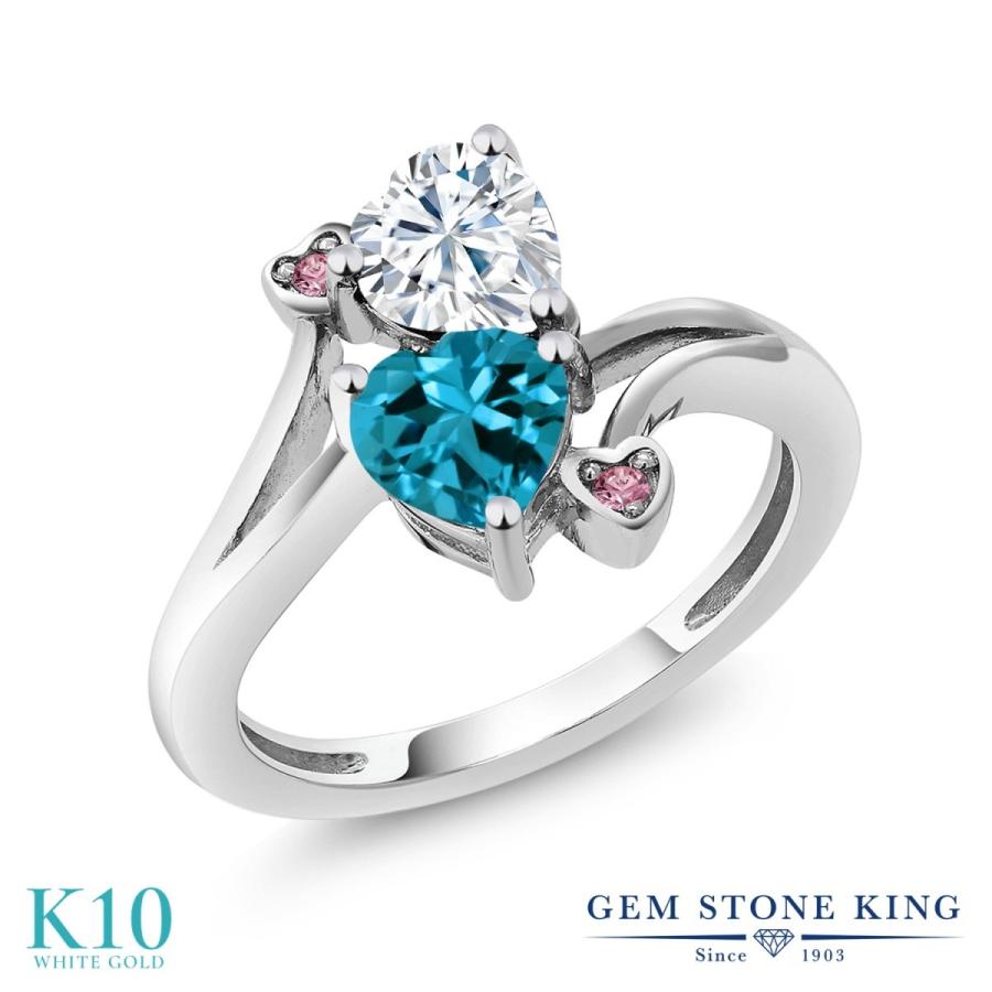 モアサナイト リング レディース 指輪 10金 ホワイトゴールド プレゼント 女性 ブランド