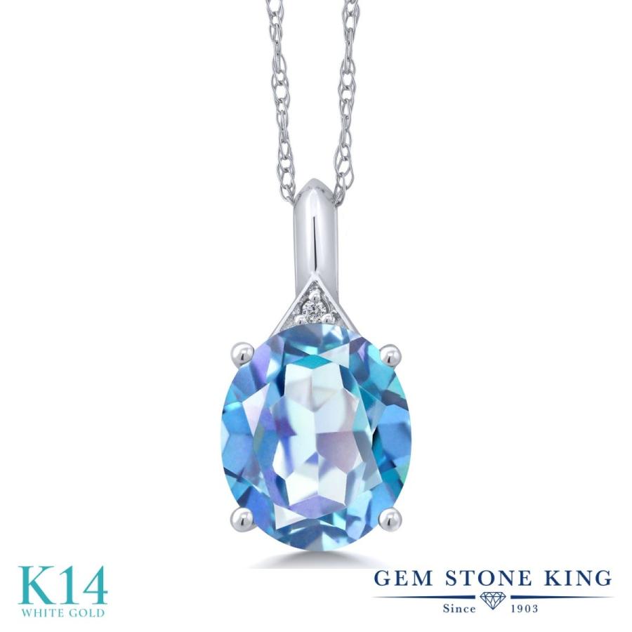 天然 ミスティック クオーツ ネックレス レディース 14金 ホワイトゴールド 天然石 お守り ブランド