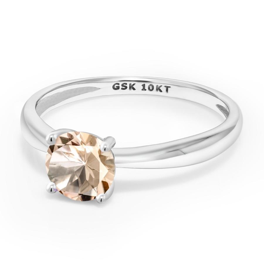 天然 モルガナイト リング レディース 指輪 10金 ホワイトゴールド 天然石 4月 誕生石 ブランド 10金 60カラット 6mm