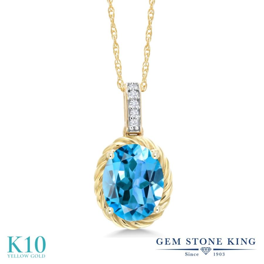 天然 スイスブルートパーズ ネックレス レディース 10金 イエローゴールド 天然石 11月 誕生石 お守り 誕生日プレゼント 女性 ブランド