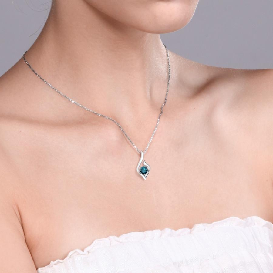 上品 ホワイトゴールド 10金 ブルーダイヤモンド 天然 レディース ネックレス ブランド 人気 ブルーダイヤモンド レディース ネックレス 天然石 ブランド 彼女 妻 クリスマスプレゼント 誕生石 4月 レディースアクセサリー