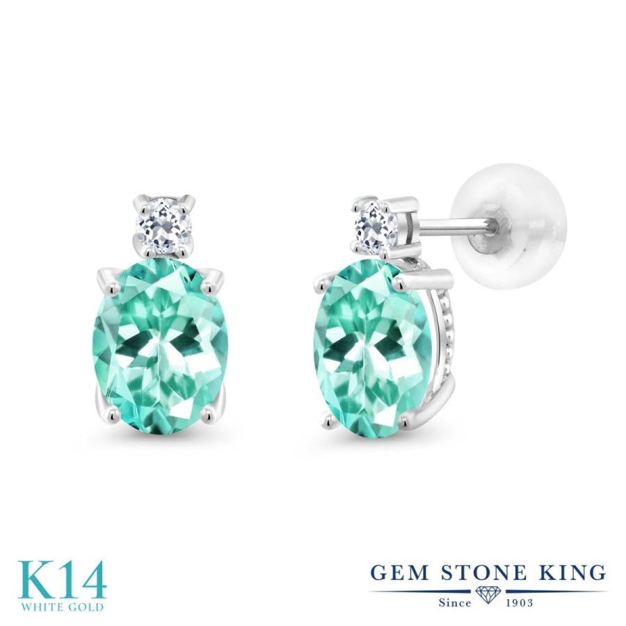 天然 アパタイト ピアス レディース 14金 ホワイトゴールド 天然石 お守り アレルギー対応 ブランド