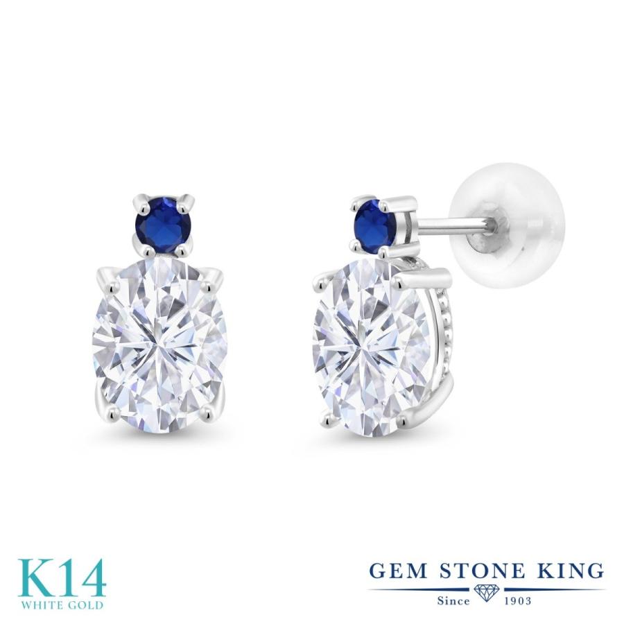 ピアス レディース モアサナイト Forever One GHI 14金 ホワイトゴールド プレゼント 女性 ブランド(124740円)