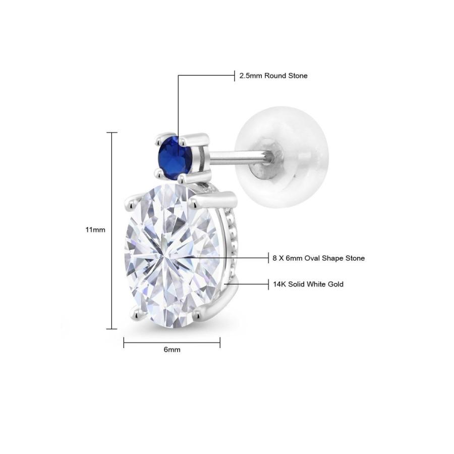 ［即日発送］ ピアス レディース モアサナイト Forever One GHI 14金 ホワイトゴールド プレゼント 女性 ブランド 【JS3538096463】(124740円)