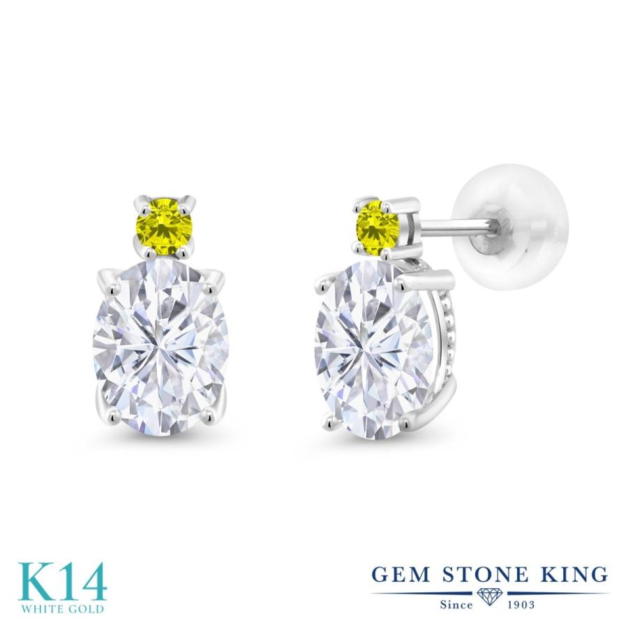 ピアス レディース モアサナイト Forever One GHI 14金 ホワイトゴールド プレゼント 女性 ブランド(129635円)