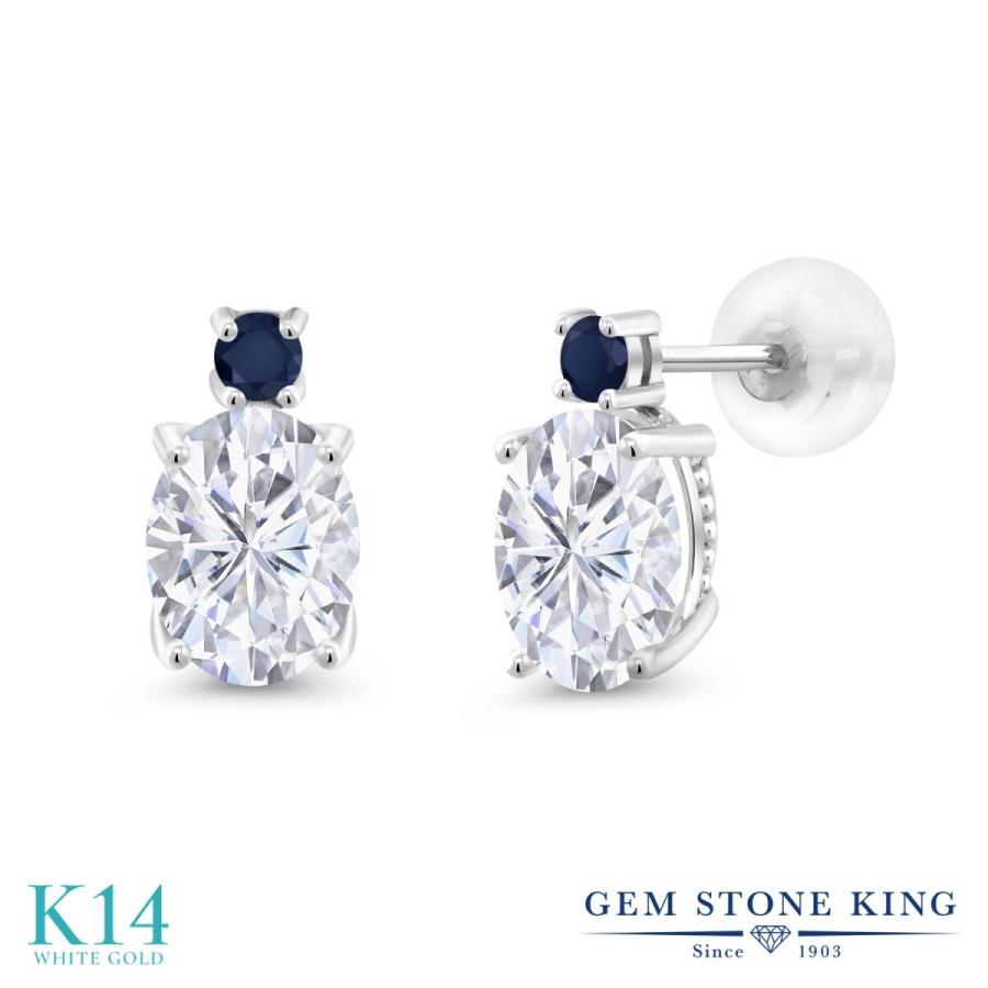 美品 ピアス レディース モアサナイト Forever One GHI 14金 ホワイトゴールド プレゼント 女性 ブランド 【AAA2491125807】(87828円)