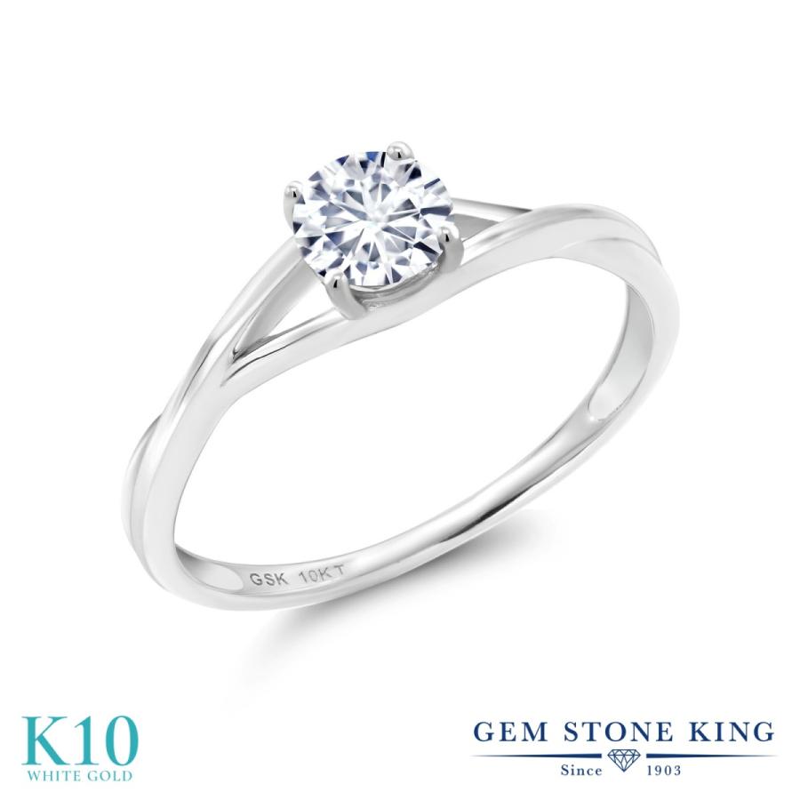 モアサナイト Forever Brilliant リング レディース 指輪 10金 ホワイトゴールド プレゼント 女性 ブランド