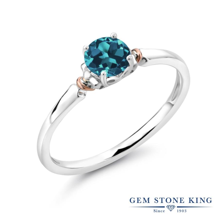 天然 ロンドンブルートパーズ リング レディース 指輪＆ピンクゴールド 天然石 11月 誕生石 お守り 誕生日プレゼント 女性 ブランド