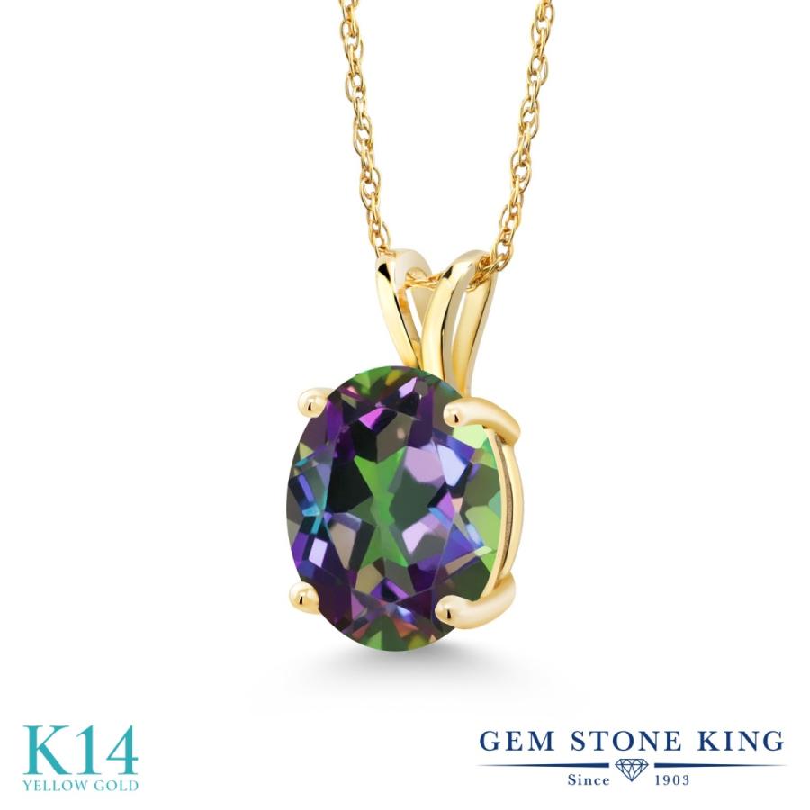 天然 ミスティック クオーツ ネックレス レディース 14金 イエローゴールド 天然石 お守り ブランド