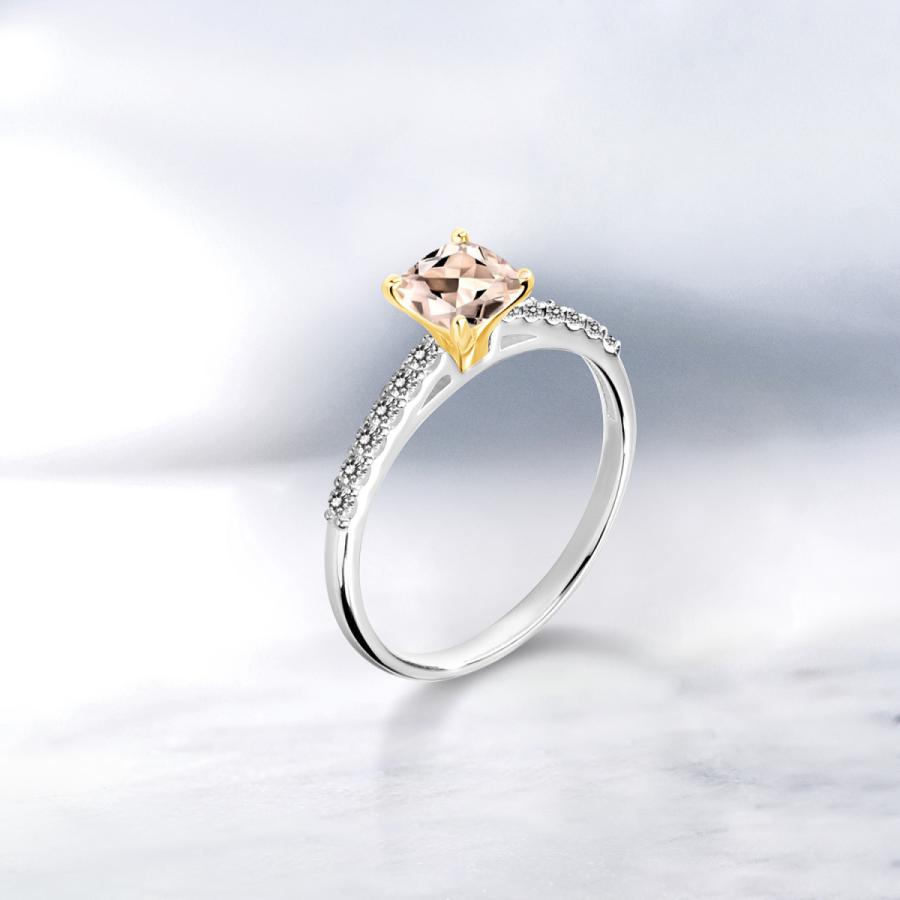 天然 モルガナイト リング レディース 指輪 天然石 4月 誕生石 ブランド ツートン 5mm