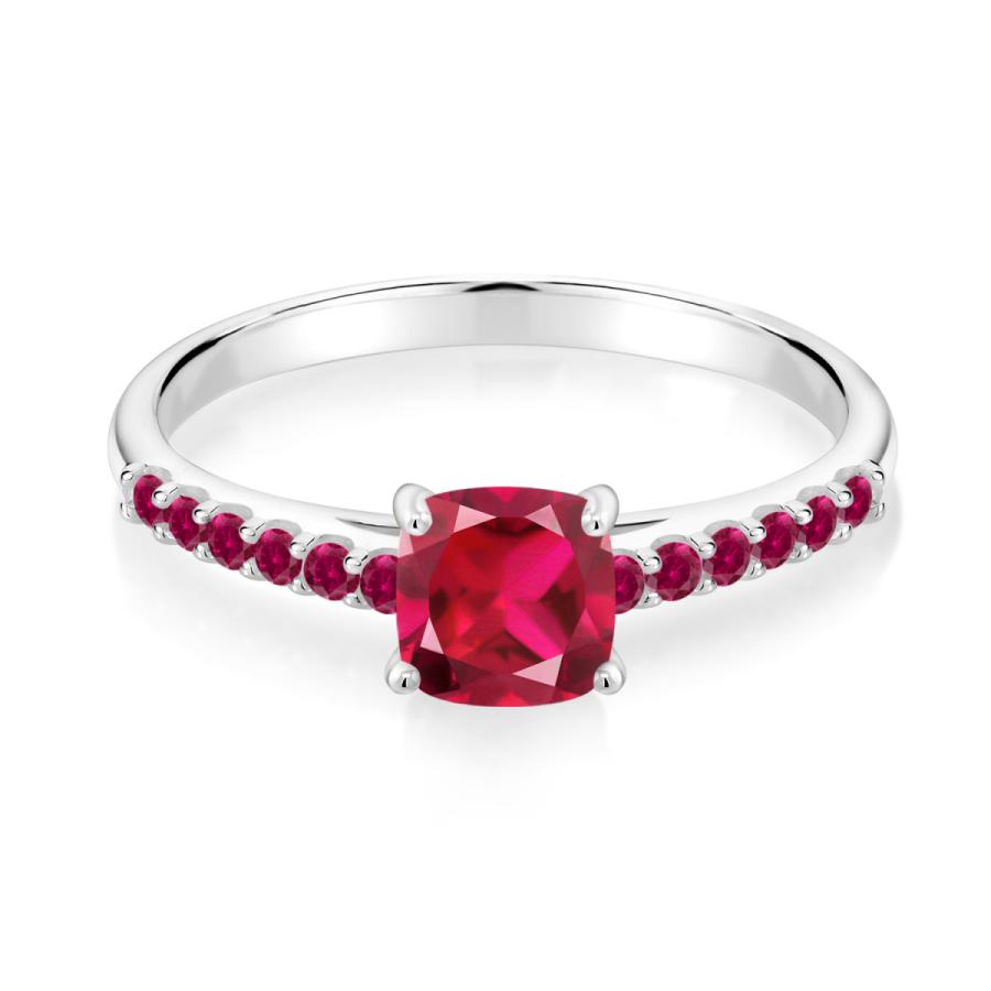 大注目 合成 ルビー 指輪 レディース リング 10金 ホワイトゴールド 大粒 7月 誕生石 婚約指輪 希少 Www Skylanceronline Com