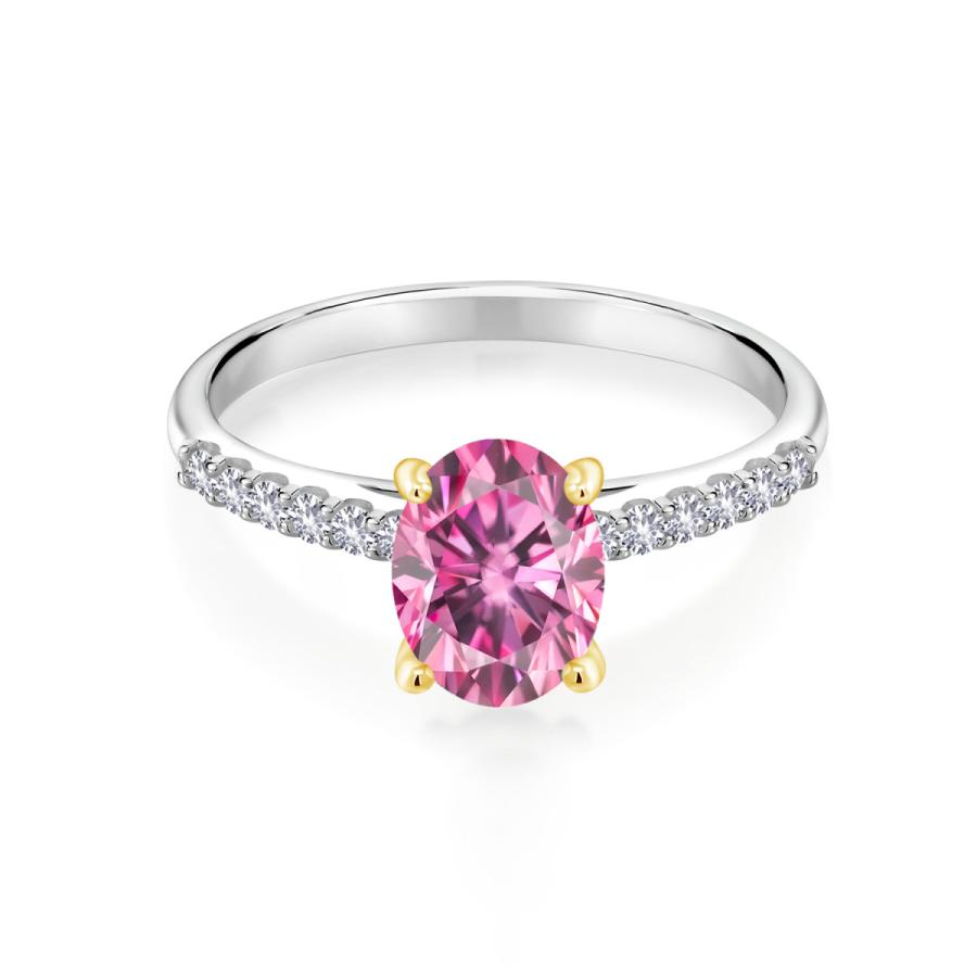 ピンク モアサナイト リング レディース 指輪 プレゼント 女性 ブランド ツートン ピンク モアサナイト 5mm