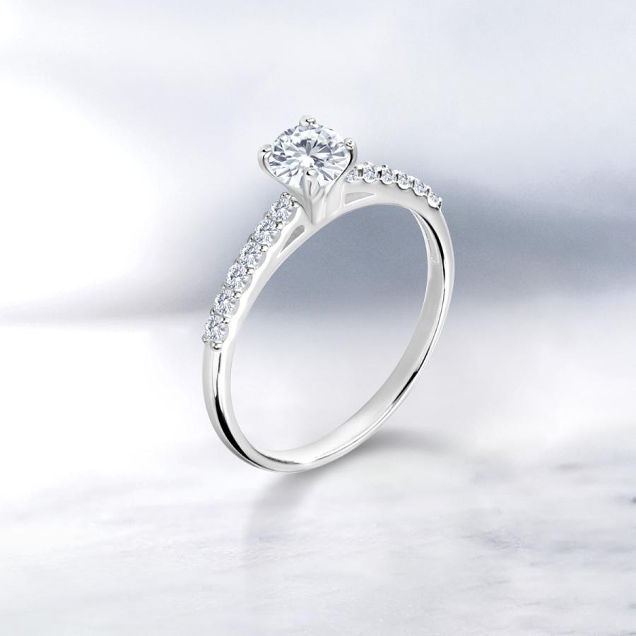 【値下げ⭕️】 モアサナイト Forever Brilliant リング レディース 指輪 10金 ホワイトゴールド プレゼント 女性 ブランド 【8281961165】(29200円)