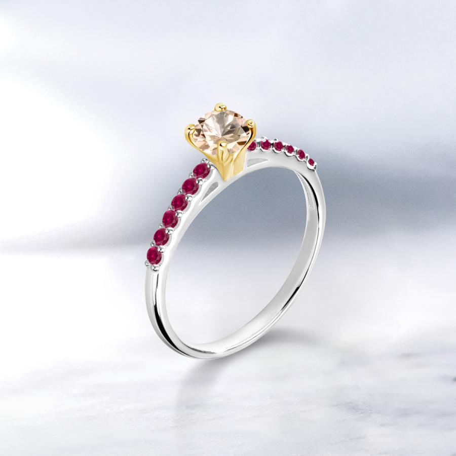 天然 モルガナイト リング レディース 指輪 天然石 4月 誕生石 ブランド ツートン 5mm