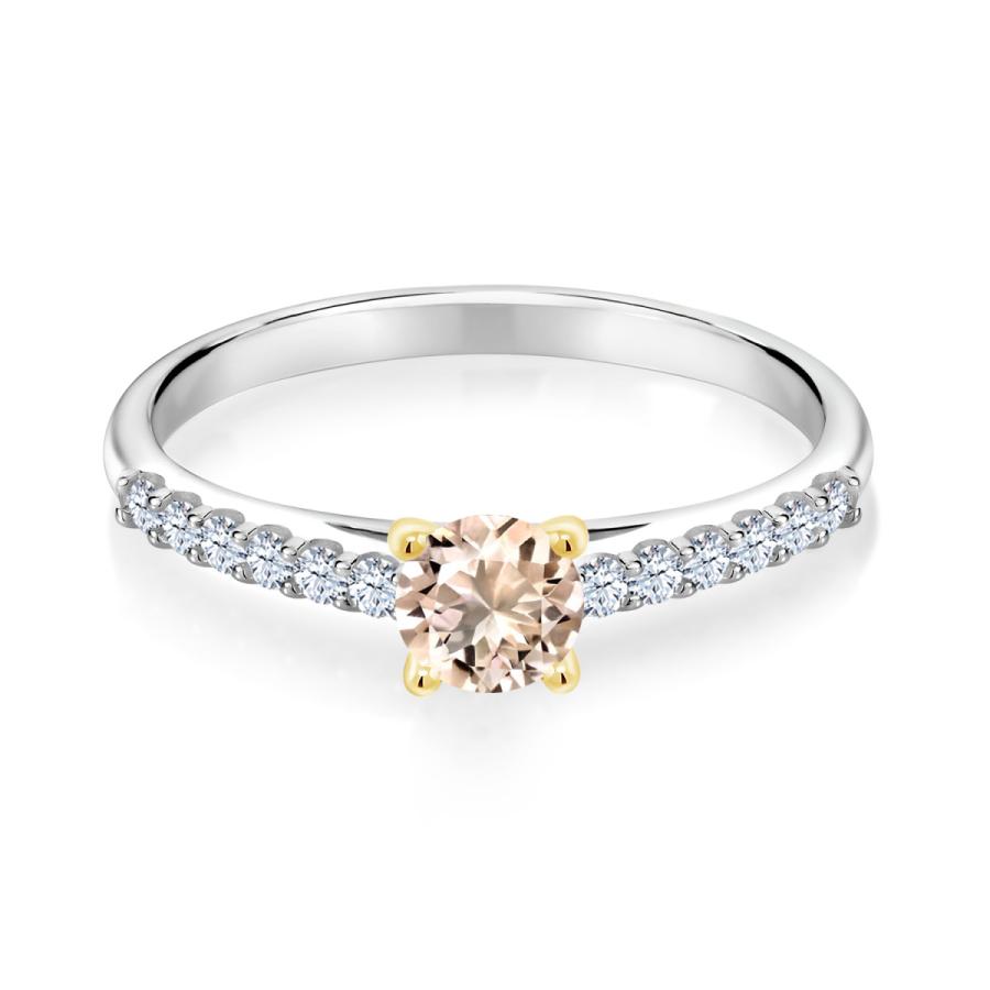 天然 モルガナイト リング レディース 指輪 天然石 4月 誕生石 ブランド ツートン 5mm