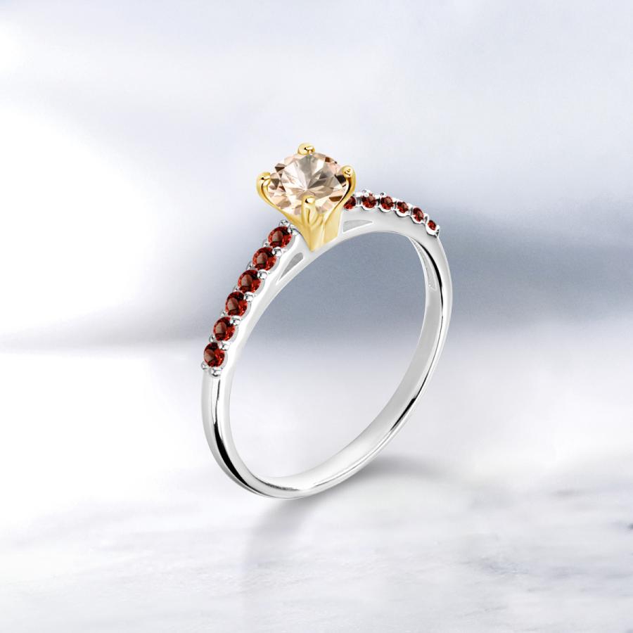 天然 モルガナイト リング レディース 指輪 天然石 4月 誕生石 ブランド ツートン 5mm