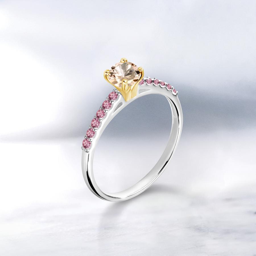 天然 モルガナイト リング レディース 指輪 天然石 4月 誕生石 ブランド ツートン 5mm