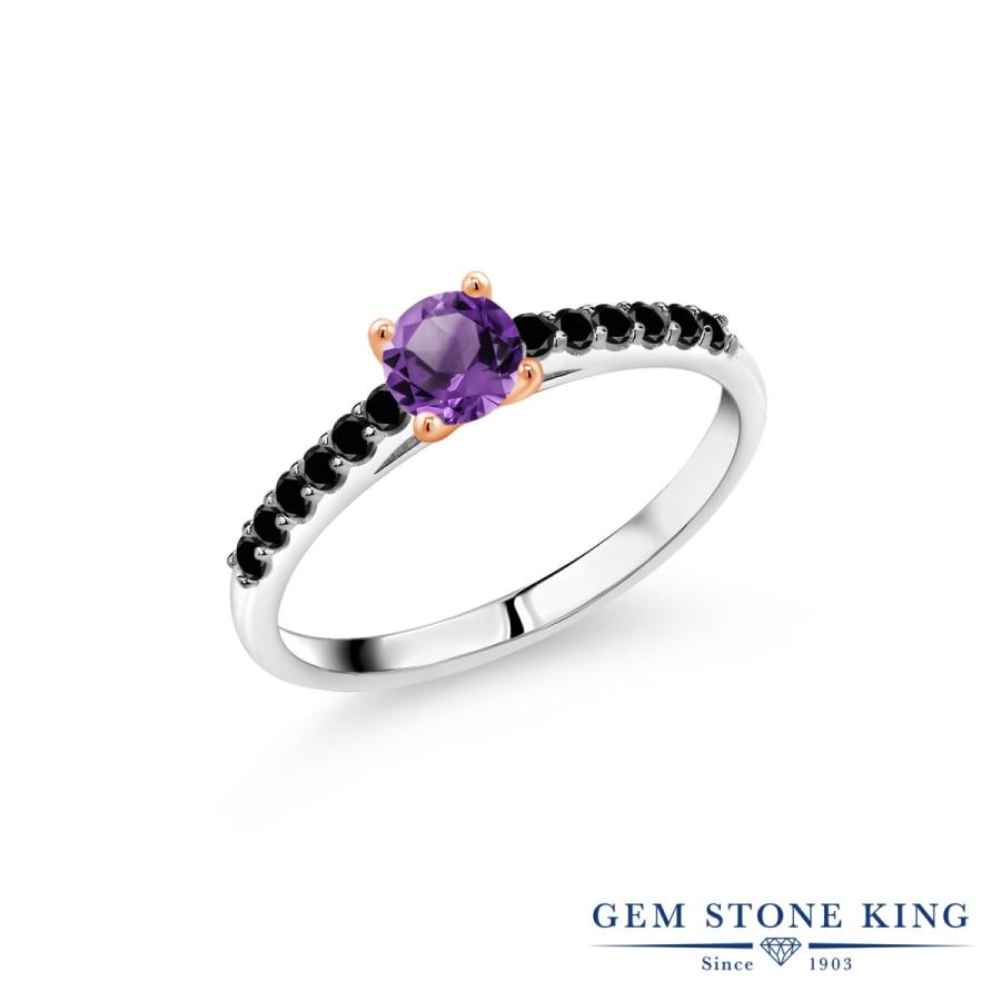 オンライン店舗 大阪 天然 アメジスト 指輪 リング レディース 指輪 10金 指輪 ツートンゴールド 天然石 2月 創業1903年 誕生石 ブランド Ijm 0501 Rd Am Pur Di Blc Wg10k Gem Stone King 正規 品 安い