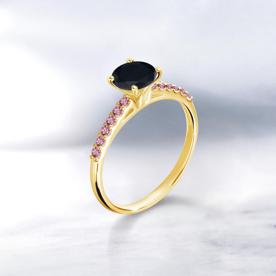 天然 オニキス リング レディース 指輪 10金 イエローゴールド 天然石 8月 誕生石 ブランド EI2339474179(23350円)