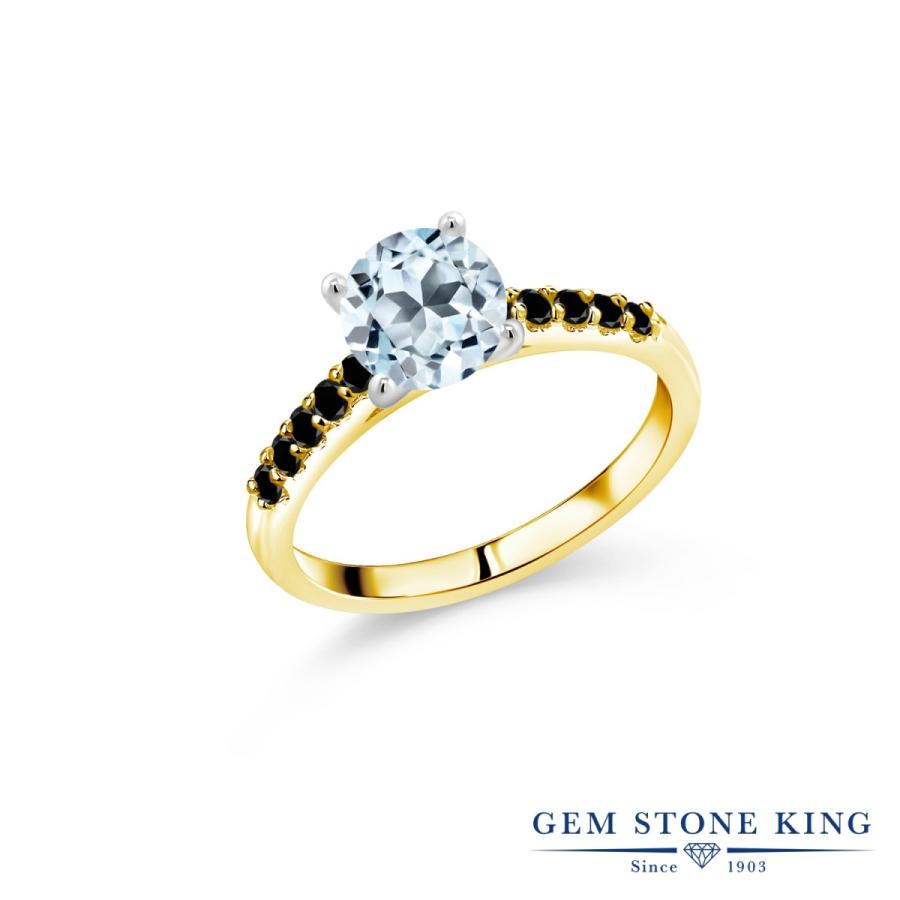 天然 スカイブルートパーズ リング レディース 指輪 10金 ツートンゴールド 天然石 11月 誕生石 ブランド