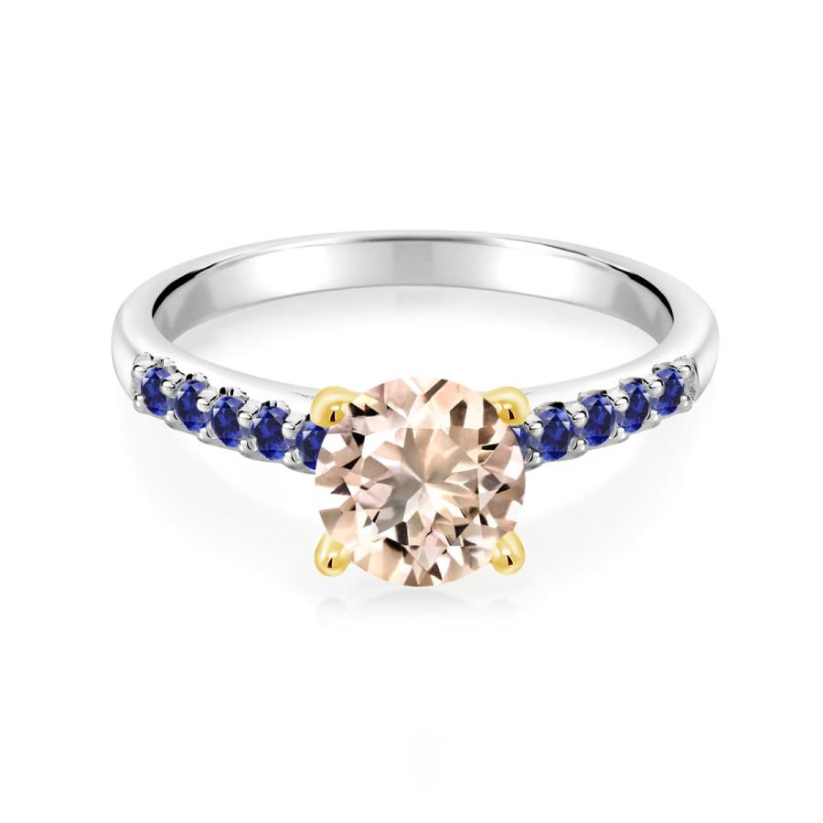 天然 モルガナイト リング レディース 指輪 天然石 4月 誕生石 ブランド ツートン 7mm 2mm