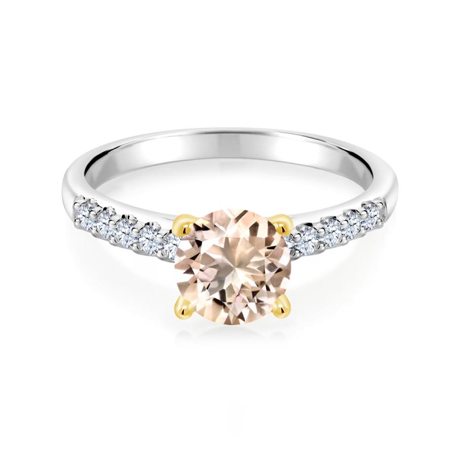 天然 モルガナイト リング レディース 指輪 天然石 4月 誕生石 ブランド ツートン 7mm 2mm