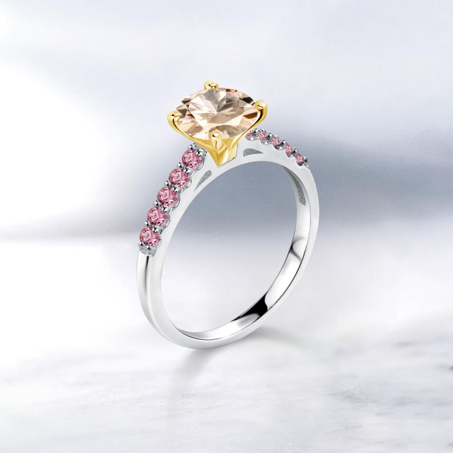 【最終値下げ】 天然 モルガナイト リング レディース 指輪 天然石 4月 誕生石 ブランド ツートン 【E1209271228】(42636円)