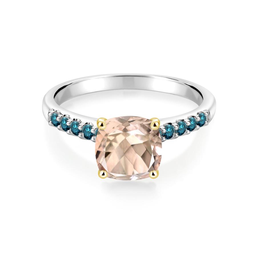 天然 モルガナイト リング レディース 指輪 天然石 4月 誕生石 ブランド ツートン 8mm 2mm