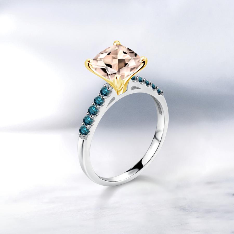 天然 モルガナイト リング レディース 指輪 天然石 4月 誕生石 ブランド ツートン 8mm 2mm