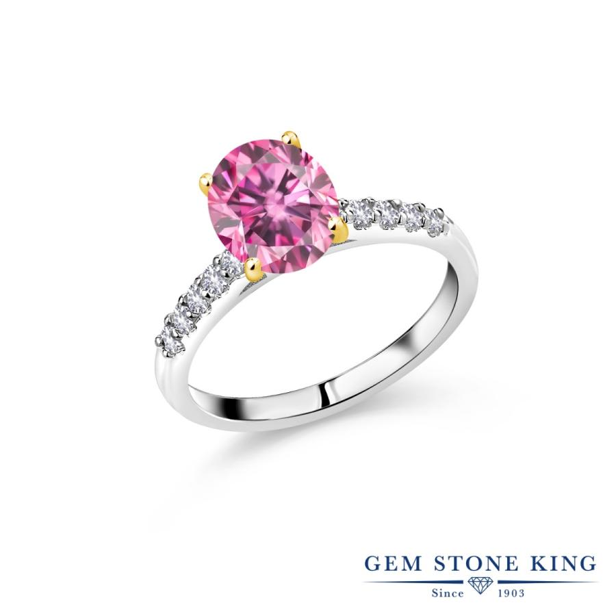 ピンク モアサナイト リング レディース 指輪 プレゼント 女性 ブランド ツートン