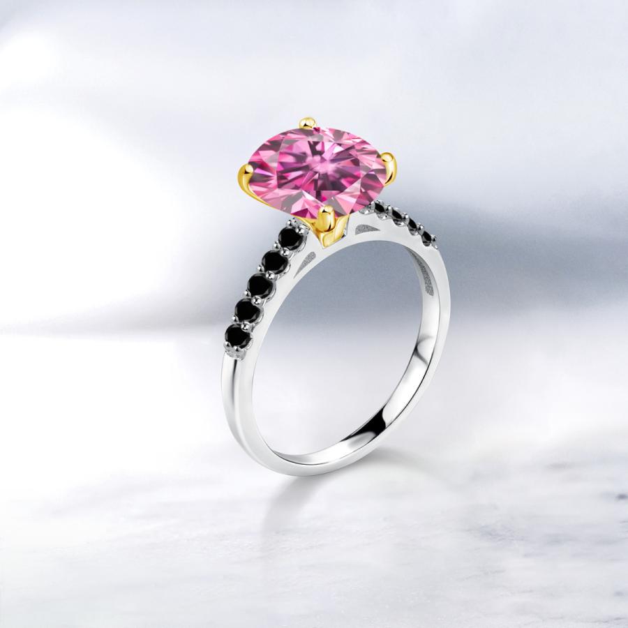 ピンク モアサナイト リング レディース 指輪 プレゼント 女性 ブランド ツートン ファッション 腕時計、アクセサリー レディースアクセサリー XU1997005816(19932円)