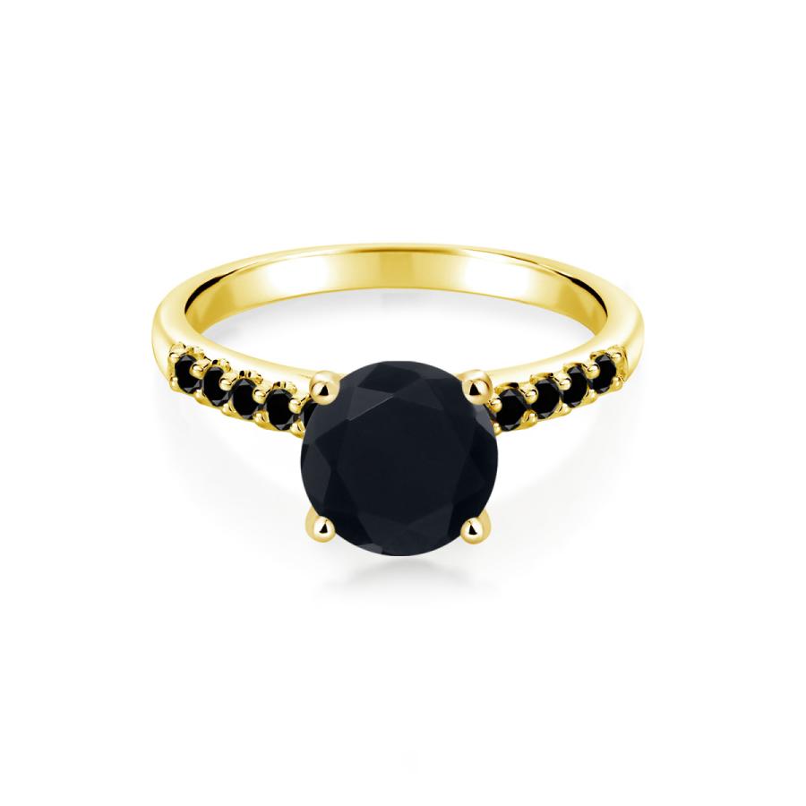 天然 オニキス リング レディース 指輪 10金 イエローゴールド 天然石 8月 誕生石 ブランド