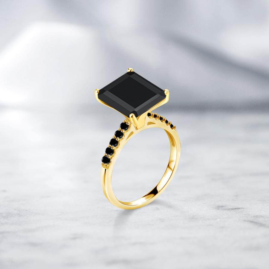 【限定品】 天然 オニキス リング レディース 指輪 10金 イエローゴールド 天然石 8月 誕生石 ブランド 【8389025476】(29578円)