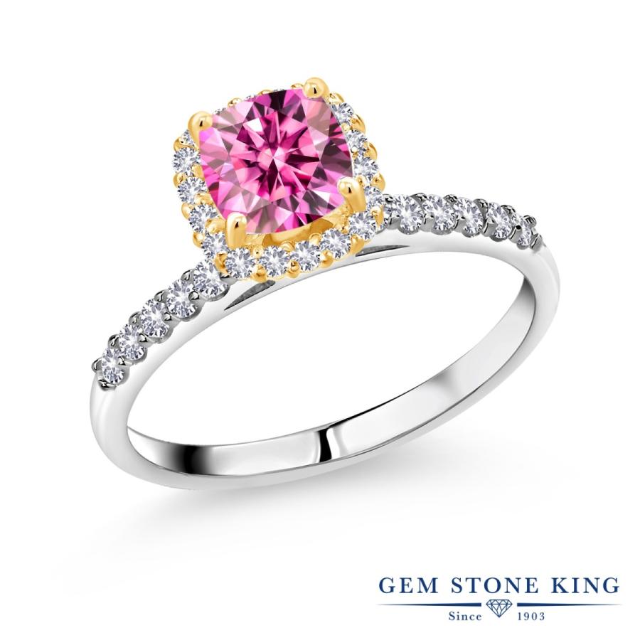 ピンク モアサナイト リング レディース 指輪 プレゼント 女性 ブランド ツートン