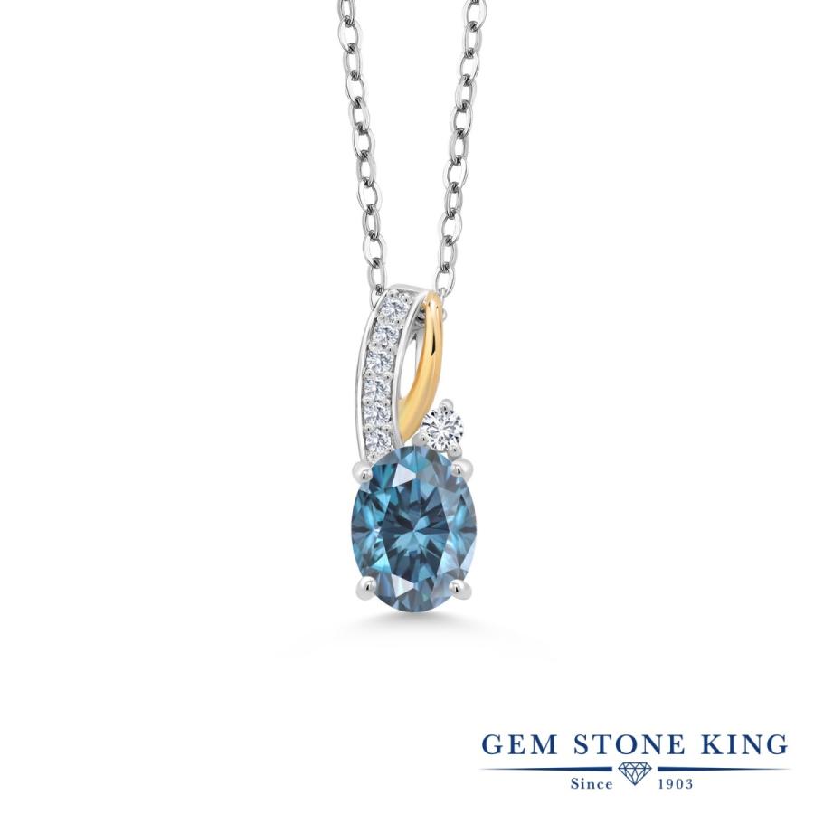 ブルー モアサナイト ネックレス レディース プレゼント 女性 ブランド