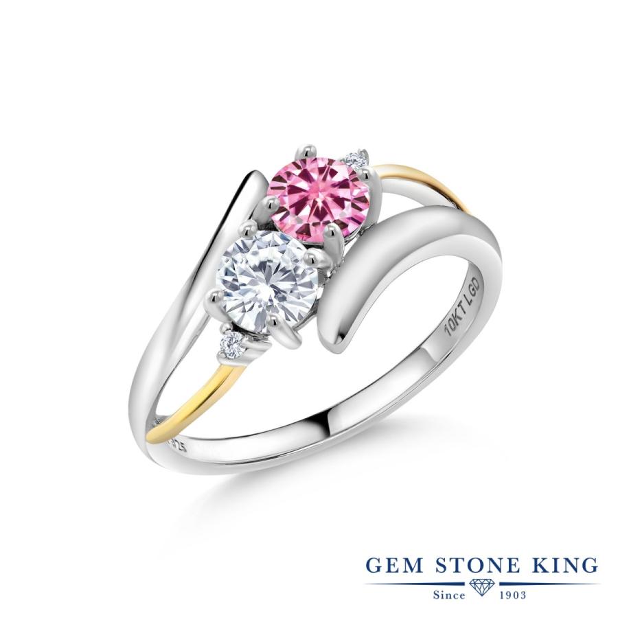 ピンク モアサナイト リング レディース 指輪 プレゼント 女性 ブランド ツートン